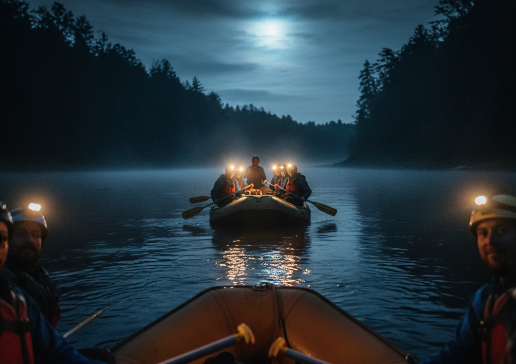 Rafting notturno in Valtellina e degustazioni Vini